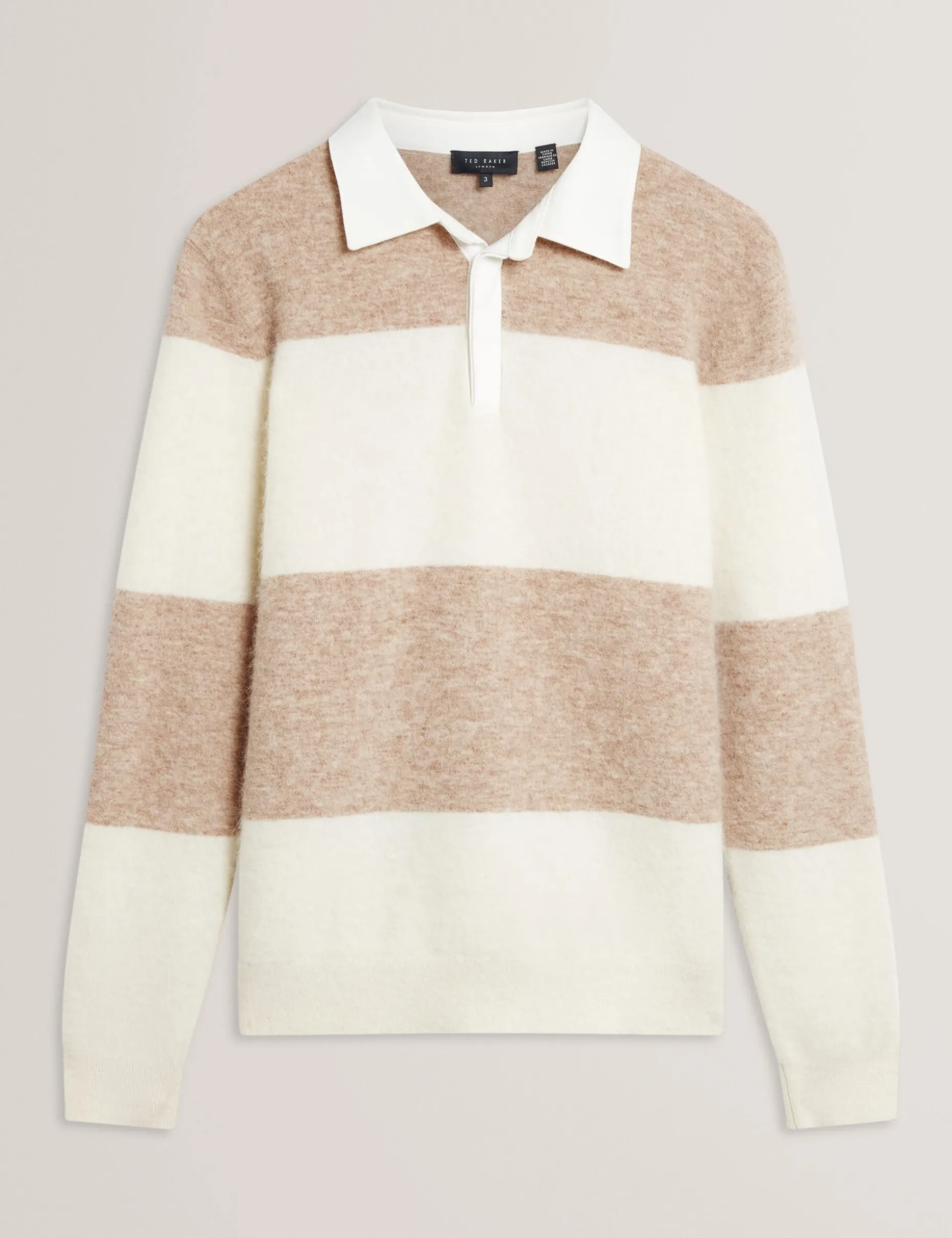 Alpaca Wool Block Stripe Rugby Shirt