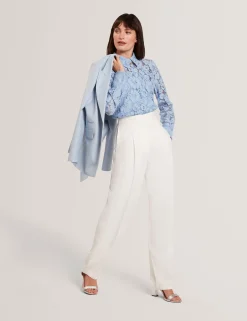 Barrel Leg Woven Tailored Trousers