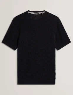 Basket Knit Wool Silk Blend T-Shirt