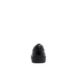 Black Leather Cup Sole Sneakers