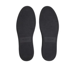 Black Leather Cup Sole Sneakers