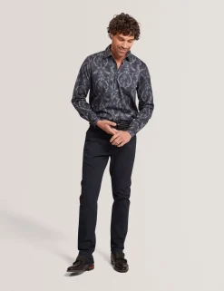 Botanical Lace Cotton Stretch Shirt