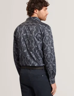 Botanical Lace Cotton Stretch Shirt