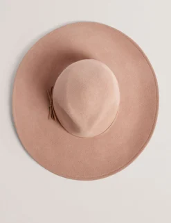 Bow Detail Pure Wool Fedora Hat