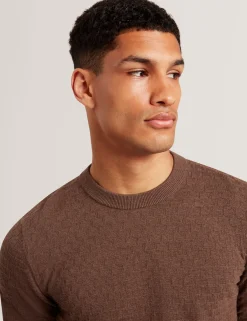 Branded Texture Crew Neck Jumper