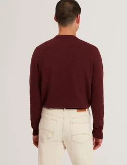 Branded Texture Crew Neck Jumper