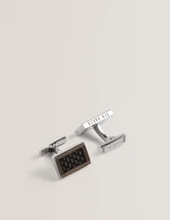 Carbon Cufflink And Tie Clip Set