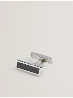 Carbon Fibre Bar Metal Cufflinks