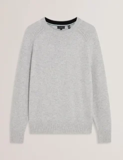 Cashmere Cable Detail Crew Neck Jumper