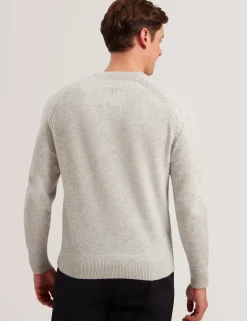Cashmere Cable Detail Crew Neck Jumper
