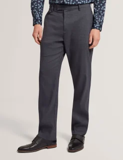 Checked Linen Blend Regular Fit Trousers