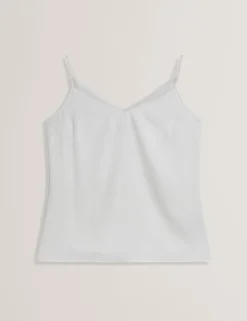 Chiffon Detail V-Neck Strappy Cami Top