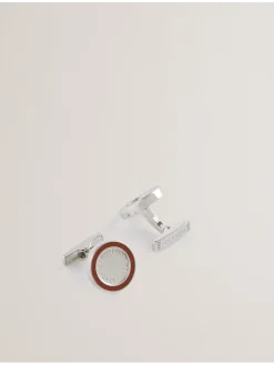 Colour Border Round Cufflinks