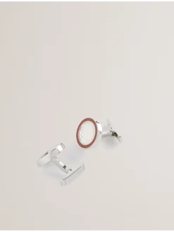 Colour Border Round Cufflinks