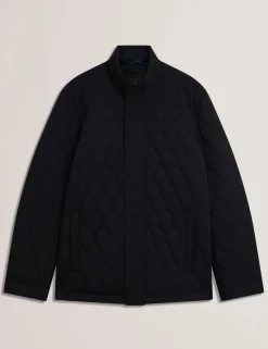 Diamond Quilted Zip Field Coat