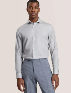 Dobby Stretch Cotton Slim Fit Shirt