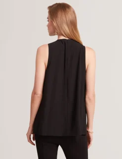 Draped Front Asymmetric Sleeveless Top