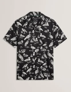 Duck Print Cotton Short Sleeve Shirt