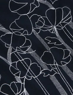 Embroidered Floral Pure Cotton Knit Shirt