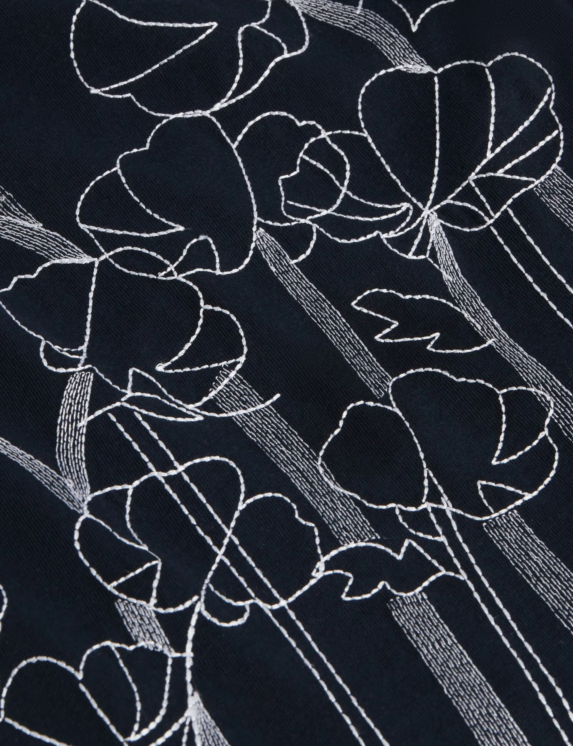 Embroidered Floral Pure Cotton Knit Shirt