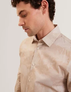 Faded Floral Cotton Long Sleeve Shirt