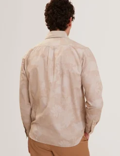 Faded Floral Cotton Long Sleeve Shirt