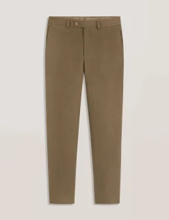 Flat Front Linen Suit Pant