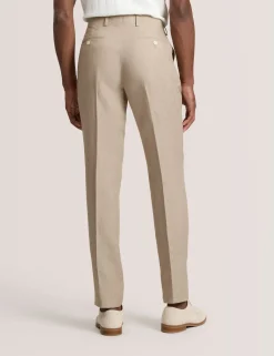 Flat Front Linen Suit Pant