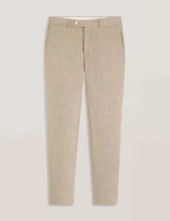 Flat Front Linen Suit Pant