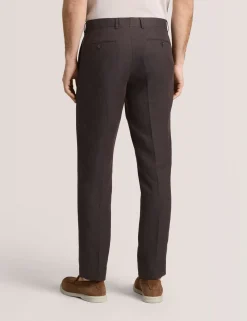 Flat Front Linen Suit Pant