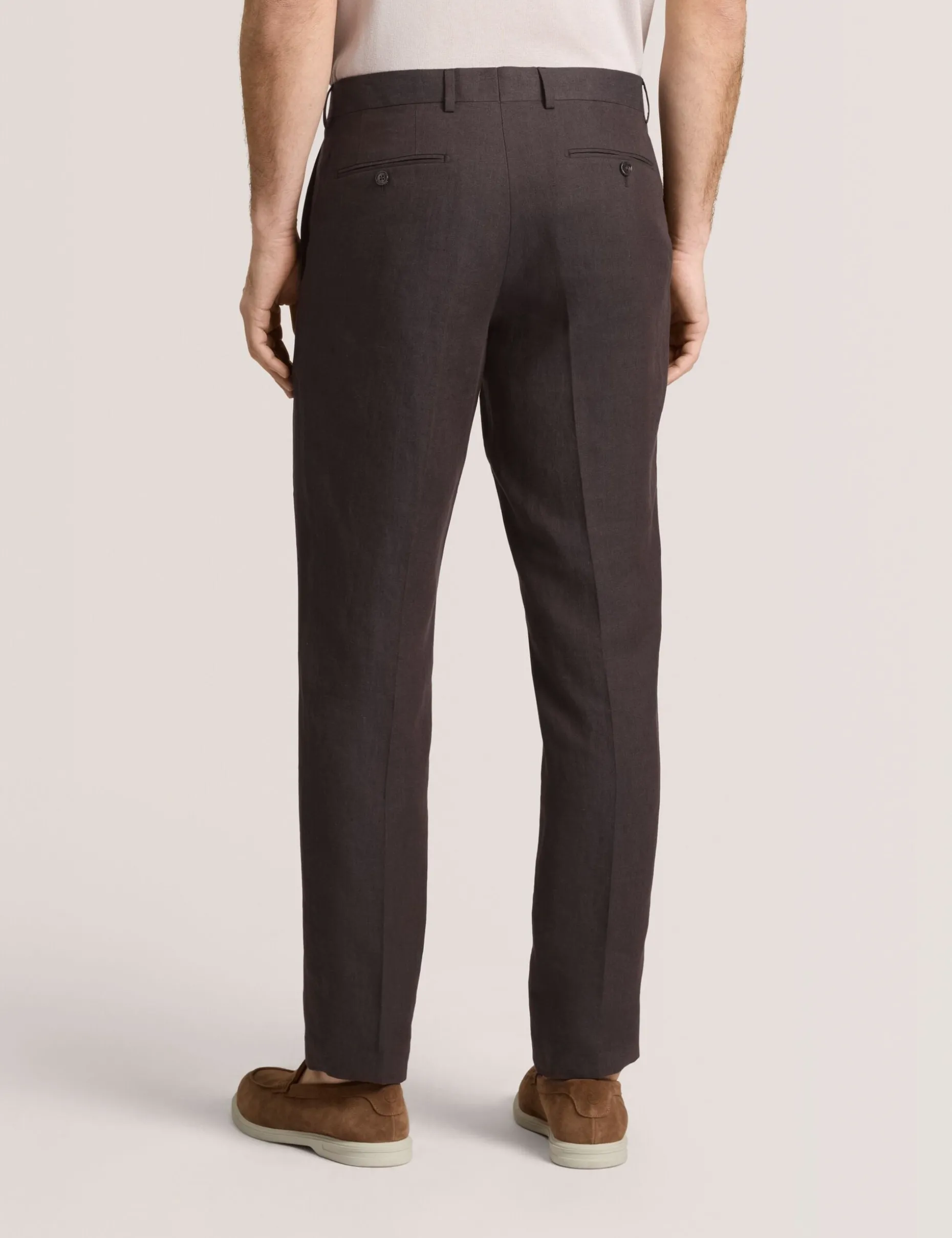 Flat Front Linen Suit Pant