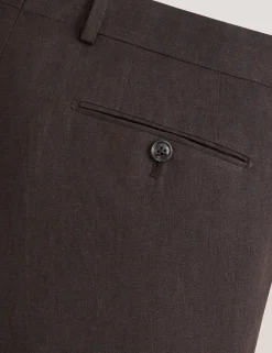 Flat Front Linen Suit Pant