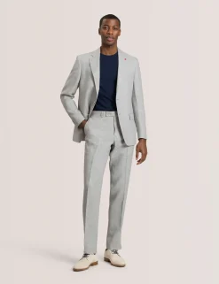 Flat Front Linen Suit Pant