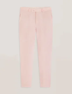 Flat Front Linen Suit Pant