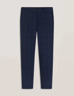 Flat Front Plaid Suit Pant