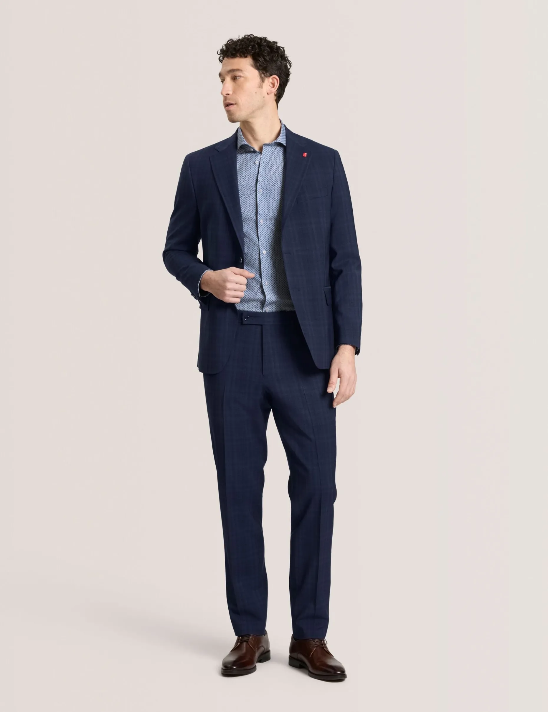 Flat Front Plaid Suit Pant