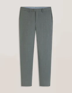 Flat Front Plaid Suit Pant