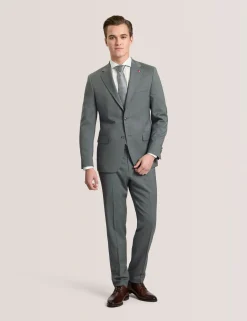 Flat Front Plaid Suit Pant