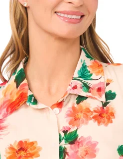 Floral Drop Waist Mini Shirt Dress