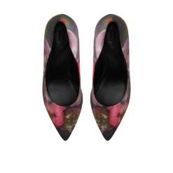 Floral Print Pointed Toe Heeled Pumps