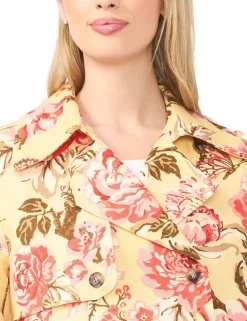 Floral Print Short Trench Jacket