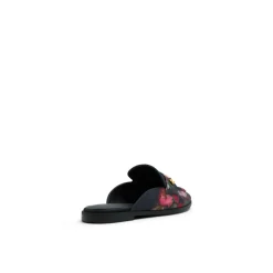 Floral Print Textured Mule Loafers