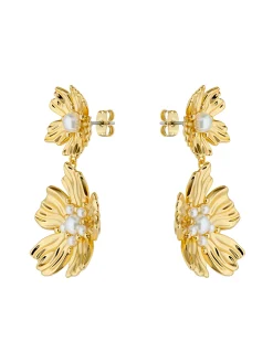 Flower Statement Drop Earrings