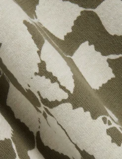 Foliage Print Cotton Fine Knit T-Shirt