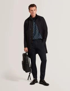 Funnel Neck Longline Jacket With Liner
