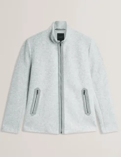 Funnel Neck Zip-Up Fleece Jacket