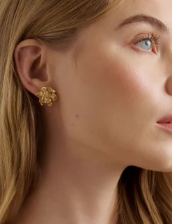 Furled Flower Stud Earrings