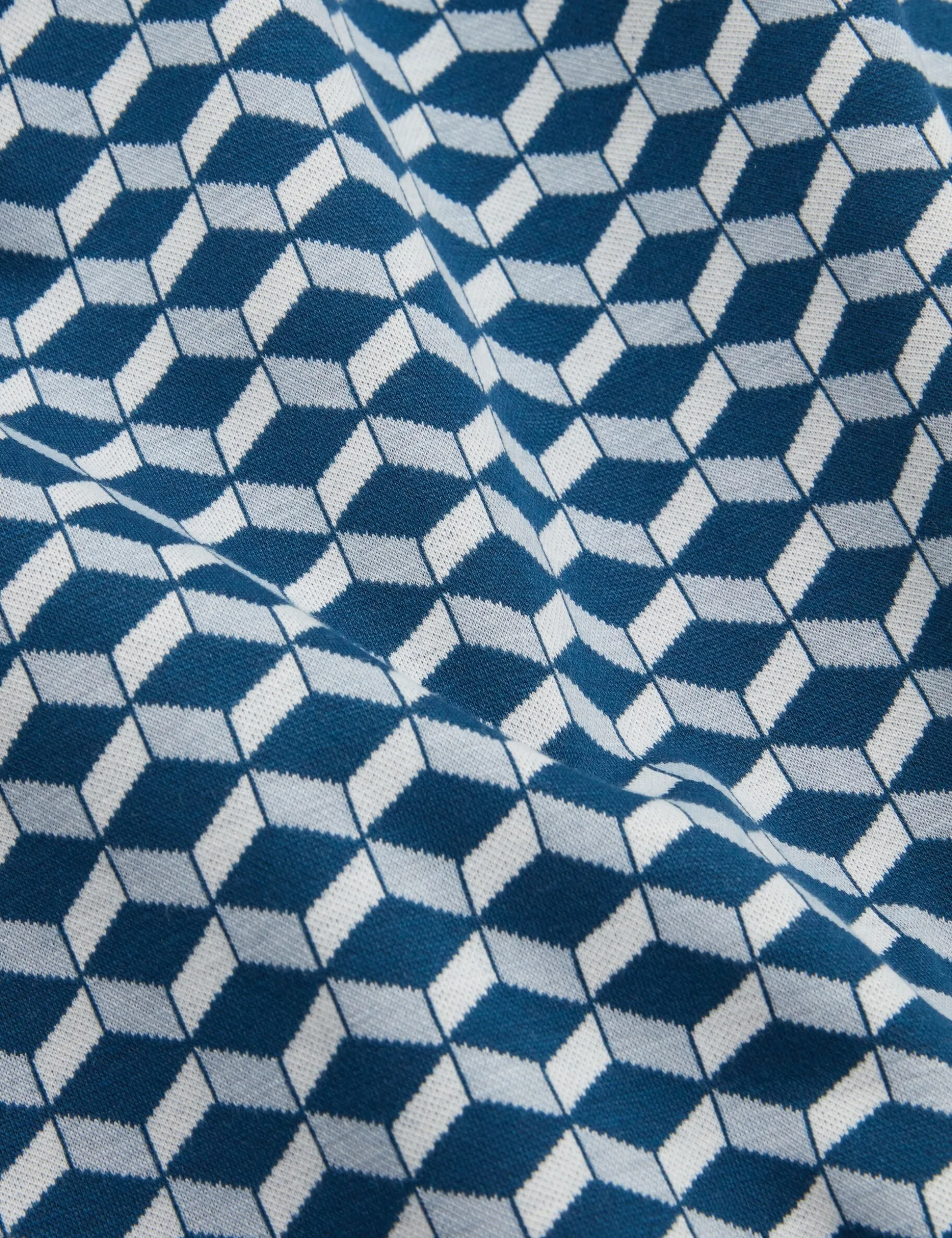 Geometric Jacquard Pique Polo Shirt