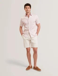Geometric Leaf Print Short Sleeve Shirt