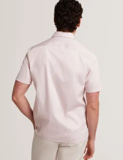 Geometric Leaf Print Short Sleeve Shirt